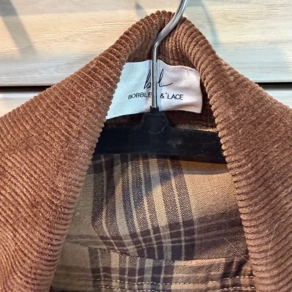 Tan Women's barn jacket with brown corduroy collar size M/US6 - Picture 6 of 12